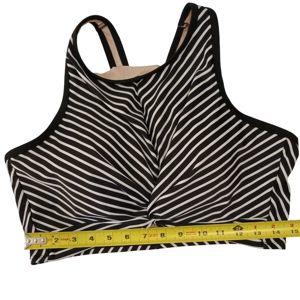 Kona Sol Striped Twist Front Swim Top Size XL - Picture 3 of 5